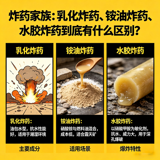 杞县炸药家族：乳化炸药、铵油炸药、水胶炸药到底有什么区别？